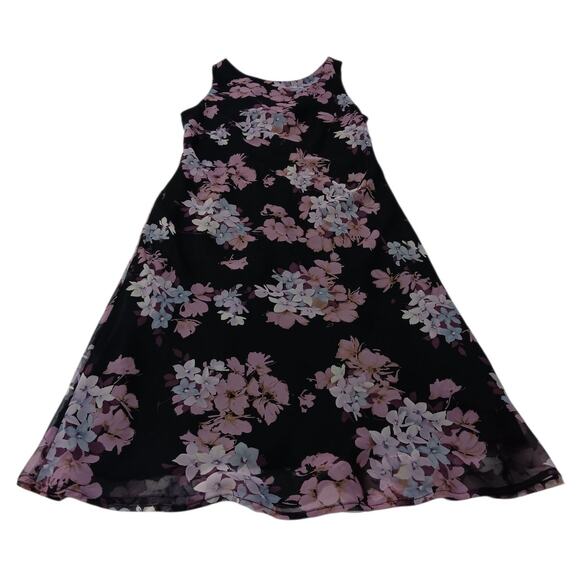 Y2K 90s VINTAGE Floral Long Midi Dress S Whimsigoth Flowy Black Purple Cottage‎ - Picture 6 of 10